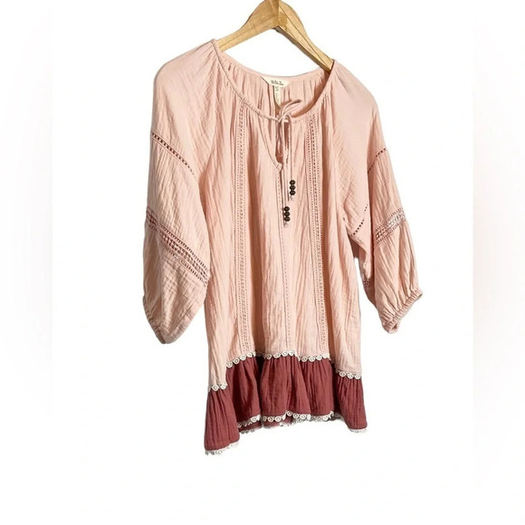 Matilda Jane | Wonderment Call Me Cute Top Gauze Crochet Detail EUC - Picture 5 of 9